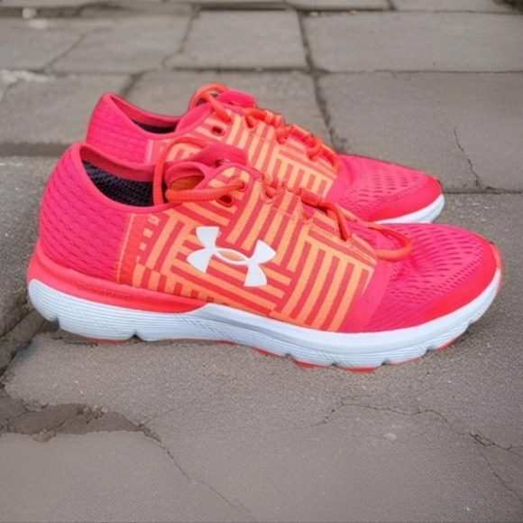 Under Armour Speedform Gemini 3 Orange Pink Athletic Tennis Shoe Sneaker Women 8 - Picture 1 of 8